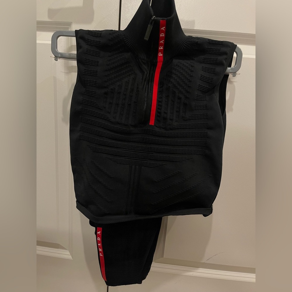 Prada Tech Rec Nylon Pique Sleeveless Top & leggings